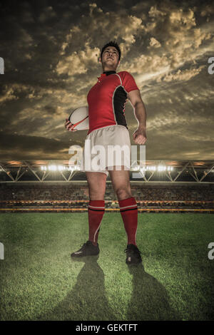 Portrait of Japanese rugby player with ball Stock Photo - Alamy