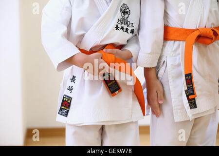 Japanese kids karate class Stock Photo