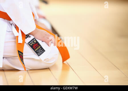 Japanese kids karate class Stock Photo