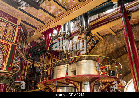 Steam engines at the Crossness Pumping Station in South London at Thamesmead near Abbey Wood. Stock Photo