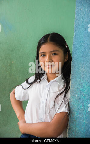 Faces of school children of costa rica Stock Photo