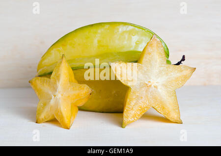 Star apple fruit (Also known as Carambola, starfruit, Averrhoa carambola, Bilimbi, Arkin in Florida, Dah Pon, Ma fueng, Maha in Stock Photo