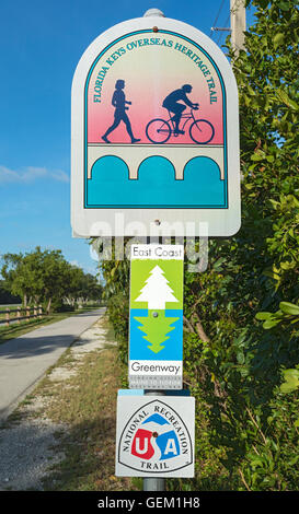Florida, Marathon vicinity, Florida Keys Overseas Heritage Trail sign Stock Photo