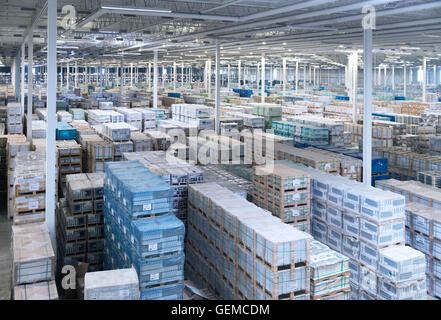 Large commercial merchandize storage warehouse interior