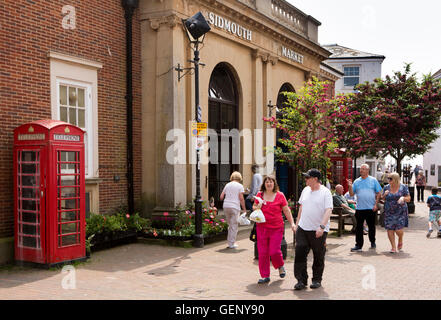 UK, England, Devon, Sidmouth, Old Fore Street, Market Square, Sidmouth Market building Stock Photo