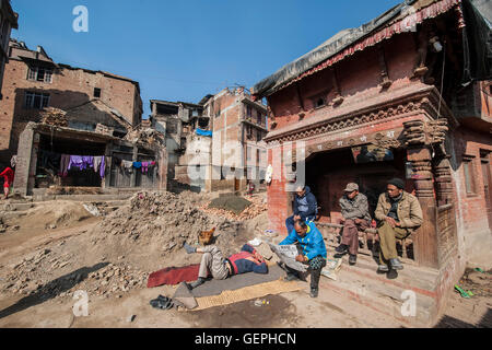 Nepal, Bhaktapur, one year after the earthquake Stock Photo