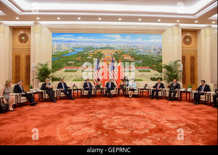 Secretaries Kerry and Lew Meet With Chinese Premier Li Amid the U.S.-China Strategic and Economic Dialogue in Beijing Stock Photo