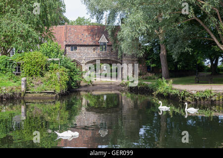 view of pulls ferry river wensum norwich Stock Photo