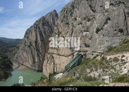 The start of the Caminito del Rey suspended mountain walkway in Ardales, Malaga, Andalusia, Spain Stock Photo