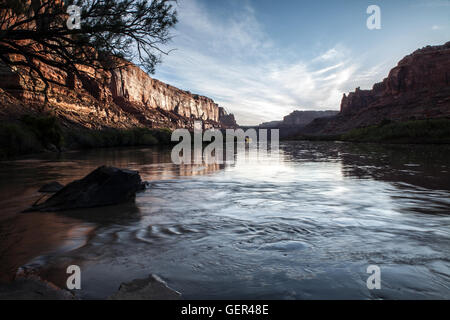 Sunrise on the Green River, Canyonlands, Utah Stock Photo