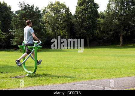 Outdoor fitness equipment in a public park. Free exercise equipment, June  16th, 2021, Placentia, California, USA Stock Photo - Alamy