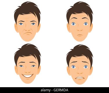 Vector illustration of a four human faces Stock Vector