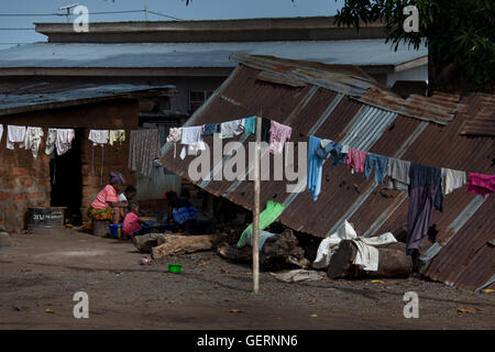 Yongoro, Sierra Leone - June 03, 2013: West Africa, the village of Yongoro in front of Freetown Stock Photo