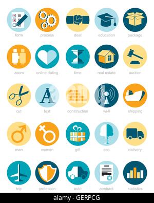 Vector illustration of a web icons set Stock Vector