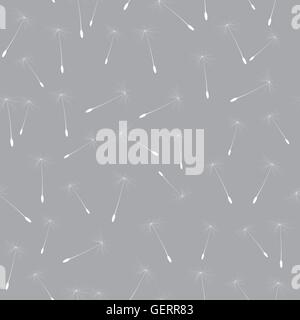 Dandelion seed seamless vector pattern background. Backdrop of abstract ...