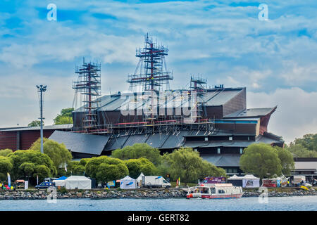 Masts Protruding From Building Vasa Museum Stockholm Sweden Stock Photo