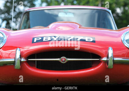 Jaguar E Type sports car built in the1960s Stock Photo