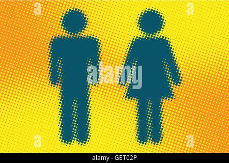 Male and female WC icon Stock Vector