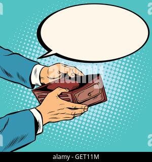 Empty wallet, no money Stock Vector