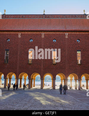 Borgargarden a piazza on the eastern side of Stadshuset (City Hall) Kungsholmen Stockholm Sweden Scandinavia Stock Photo