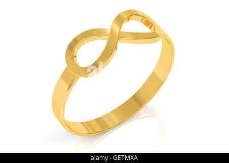 Infinite Rings Geometry Infinity symbol 3d white isolated orthogonal with shadow on white ...