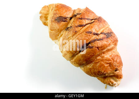 Croissant with Chocolate Stock Photo