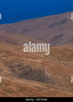 Dry landscape of Fuerteventura, Canary Islands, Spain Stock Photo