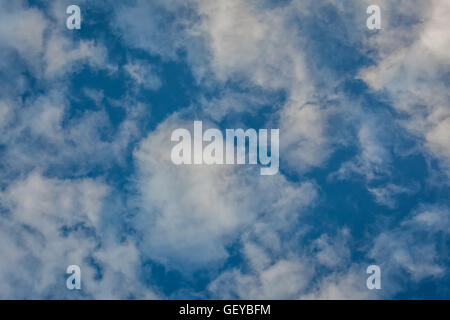 Cloudy blue sky background overlay Stock Photo