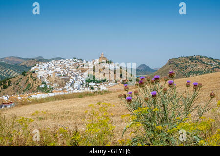 Iznajar town from the east. Andalusia, Spain Stock Photo