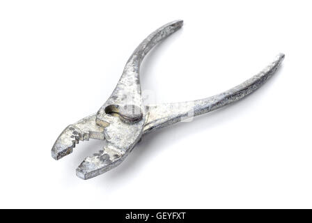 dirty metal pliers isolate on white background Stock Photo