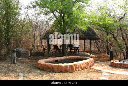Outdoor sitting area, Jackalberry Ridge, Marloth Park, Mpumalanga, South Africa Stock Photo