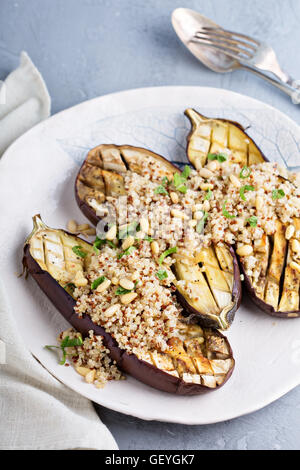 Roasted eggplant with quinoa Stock Photo
