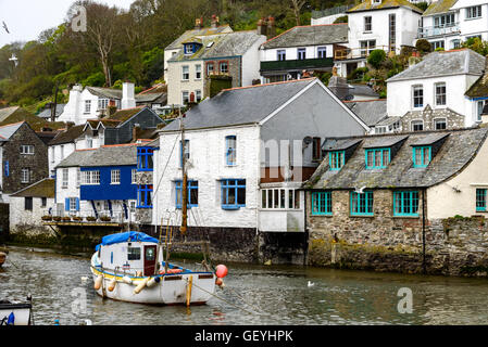 Polperro is a village and fishing harbour on the south-east Cornwall coast in the south west of England, within the civil parish Stock Photo