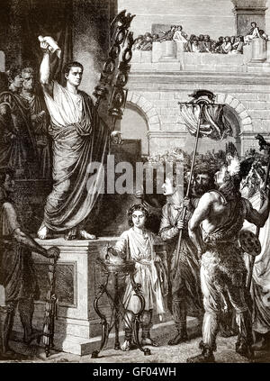 Roman Emperor Claudius or Tiberius Claudius Caesar Augustus Germanicus, declared Lyon the capital of Gaul, 1st century Stock Photo