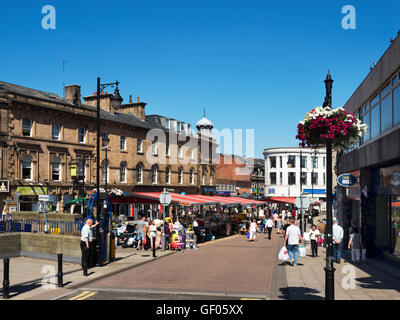 Market Stalls in Peel Square Barnsley South Yorkshire England Stock Photo