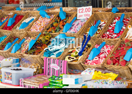 Pick and mix sweet stall at New Forest & Hampshire County Show, Brockenhurst, Hampshire, England UK in July Stock Photo
