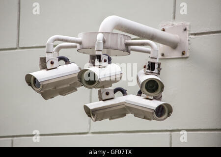 CCTV cameras on the wall Stock Photo