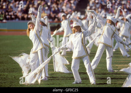 On-field festivities during Opening Ceremonies at L.A. Memorial Coliseum during 1984 Olympic Games in Los Angeles. Stock Photo