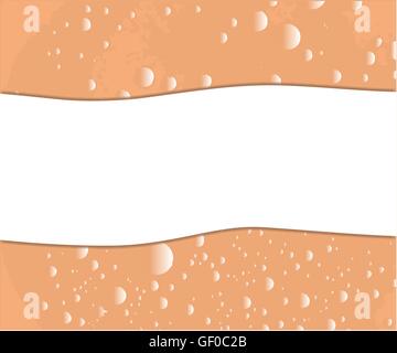 Bubbles on a cup of milky tea with copy space Stock Vector