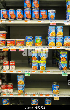 Empty Grocery Shelves Stock Photo