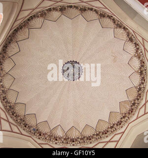 Decorated ceiling under the roof of an ancient Indian mausoleum Stock Photo