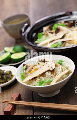 matsutake gohan, rice cooked with matsutake mushroom, japanese food Stock Photo