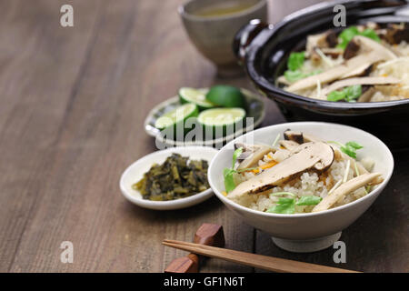 matsutake gohan, rice cooked with matsutake mushroom, japanese food Stock Photo