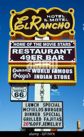 El Rancho Motel sign in Gallup New Mexico Stock Photo