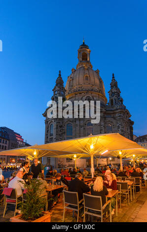 Dresden: square Neumarkt, church Frauenkirche, Germany, Sachsen, Saxony, Stock Photo