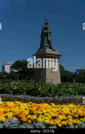 Statue of Queen Victoria stands in Victoria Park,St,Helier,Jersey,Channel Islands,