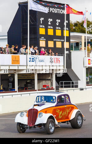 1933 Willys Coupé 'Lil Crazy' in the Gassers Parade, 2015 Goodwood Revival, Sussex, UK. Stock Photo