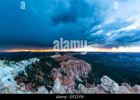 Rainbow Point during a thunderstorm, Bryce Canyon National Park, Utah, USA Stock Photo