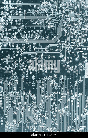 Printed circuit board with chips Stock Photo