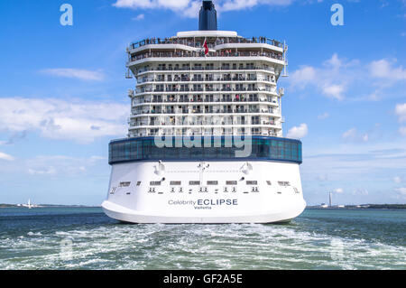 The cruise ship Celebrity Eclipse departing Southampton, UK on the 22nd